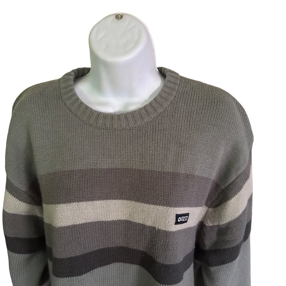 Southpole Authentic Collection gray striped sweater size M - Picture 8 of 8